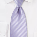 Fresh Lavender Narrow Striped Necktie - MenSuits