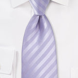 Fresh Lavender Narrow Striped Necktie - MenSuits