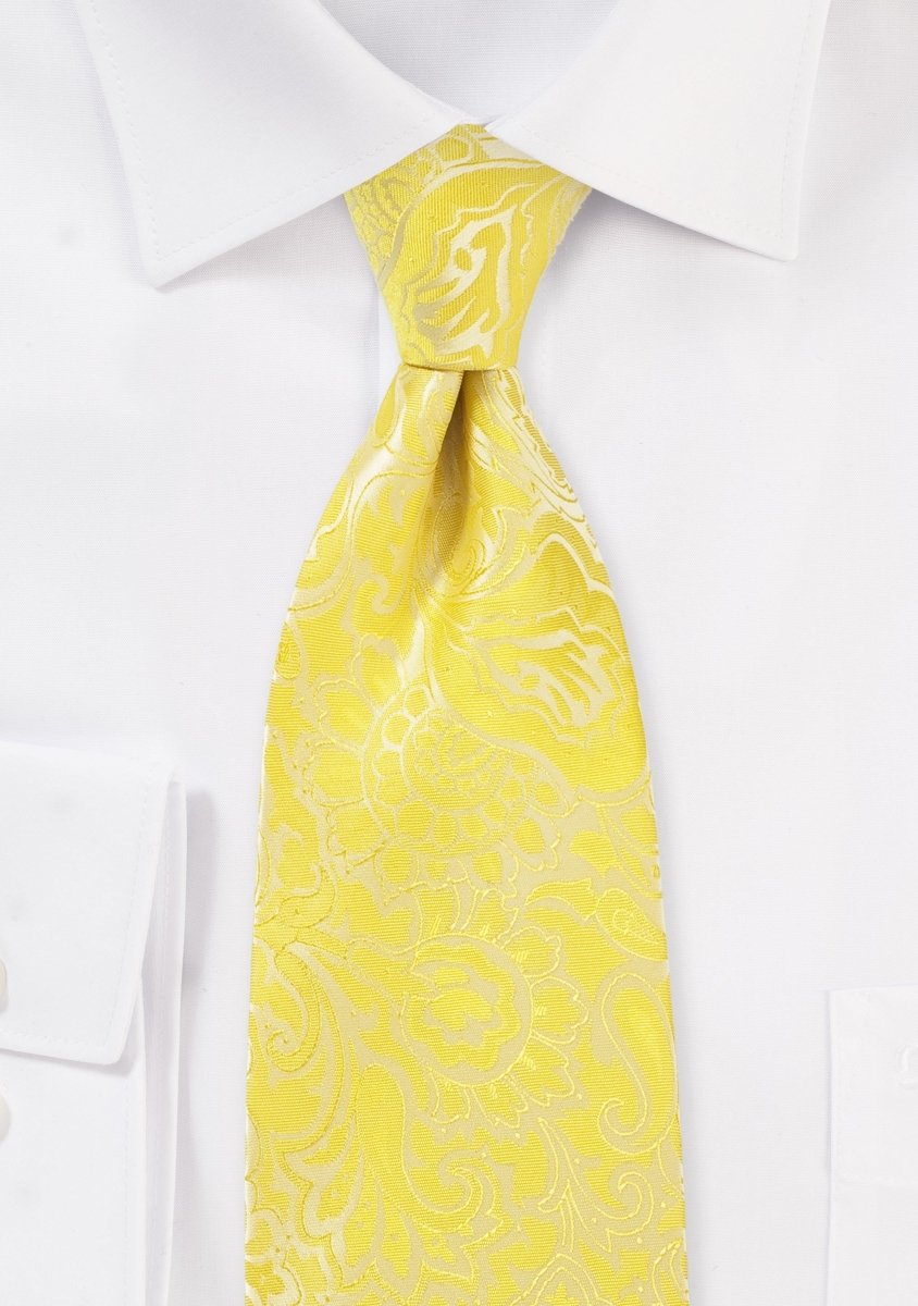 Frosted Citrus Floral Paisley Necktie - MenSuits