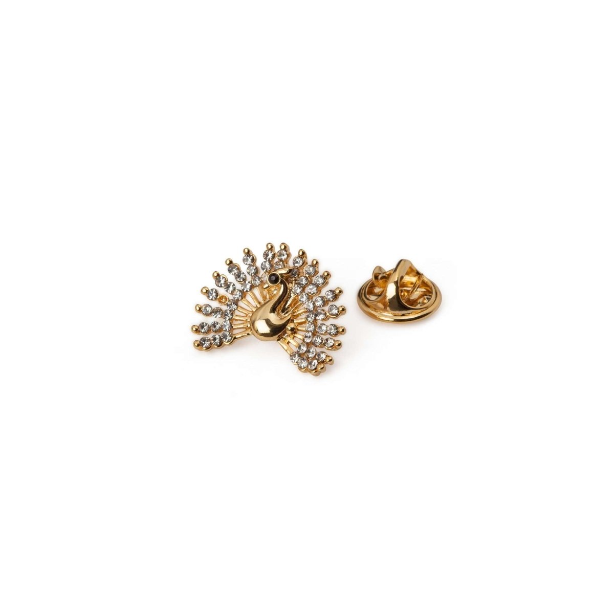 Gold Peacock Lapel Pin - MenSuits