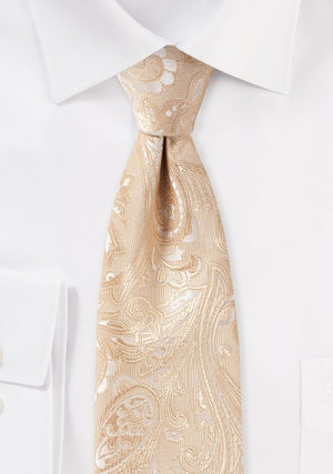 Golden Champagne Proper Paisley Necktie