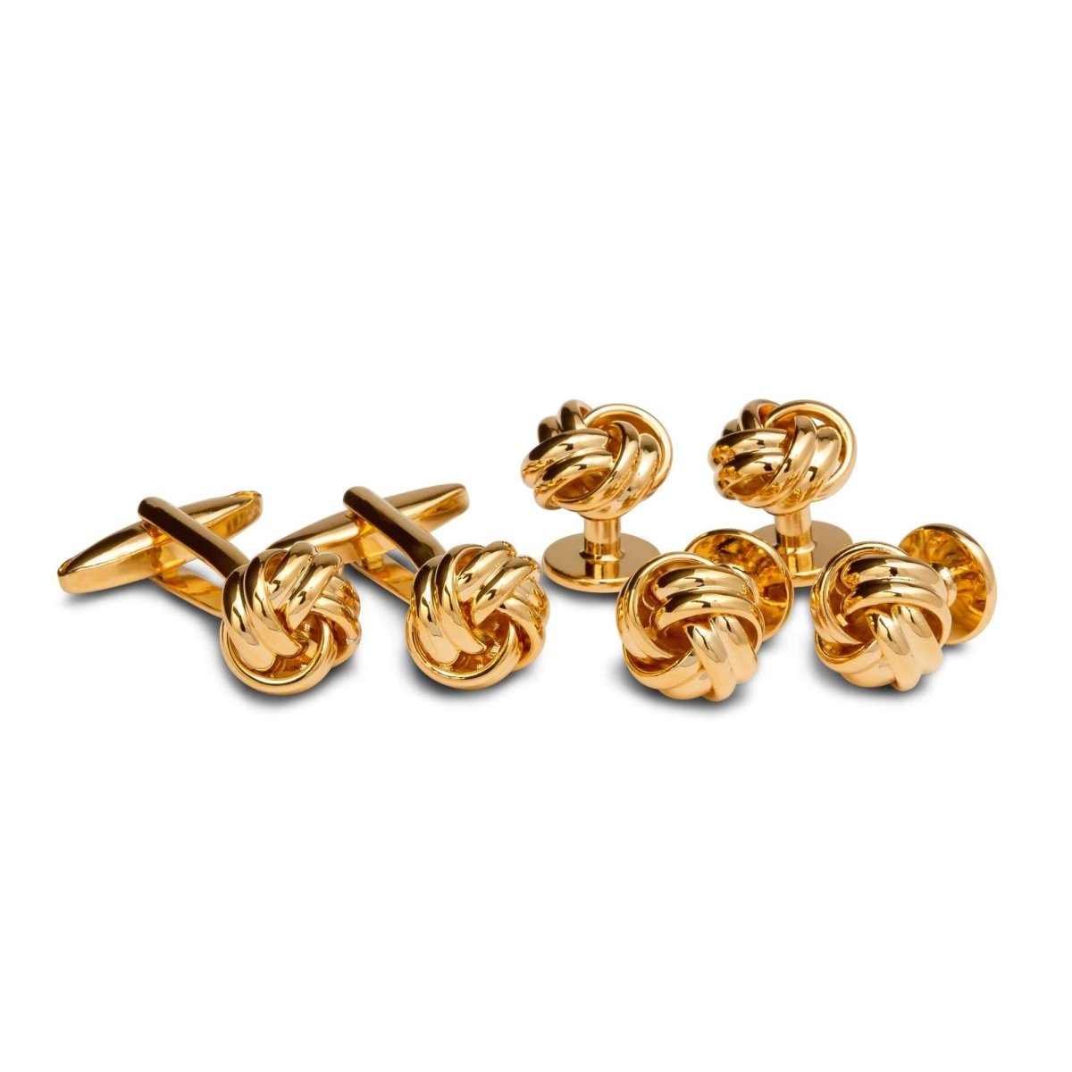 Golden Knot Cufflinks and Studs - MenSuits