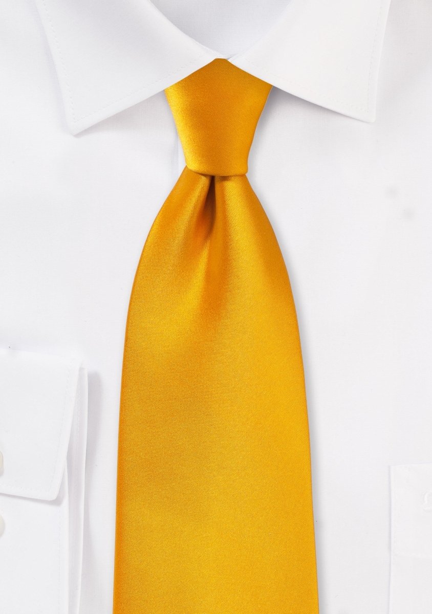 Golden Saffron Solid Necktie - MenSuits
