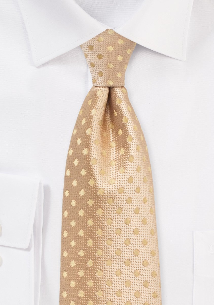 Golden Straw Polka Dot Necktie - MenSuits