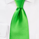 Grass Green Solid Necktie - MenSuits