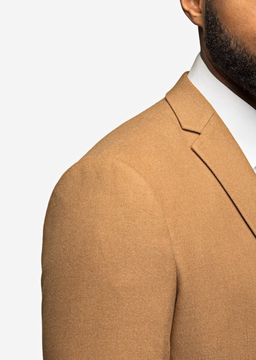 Honey Brown Flannel 3 Piece Suit - MenSuits