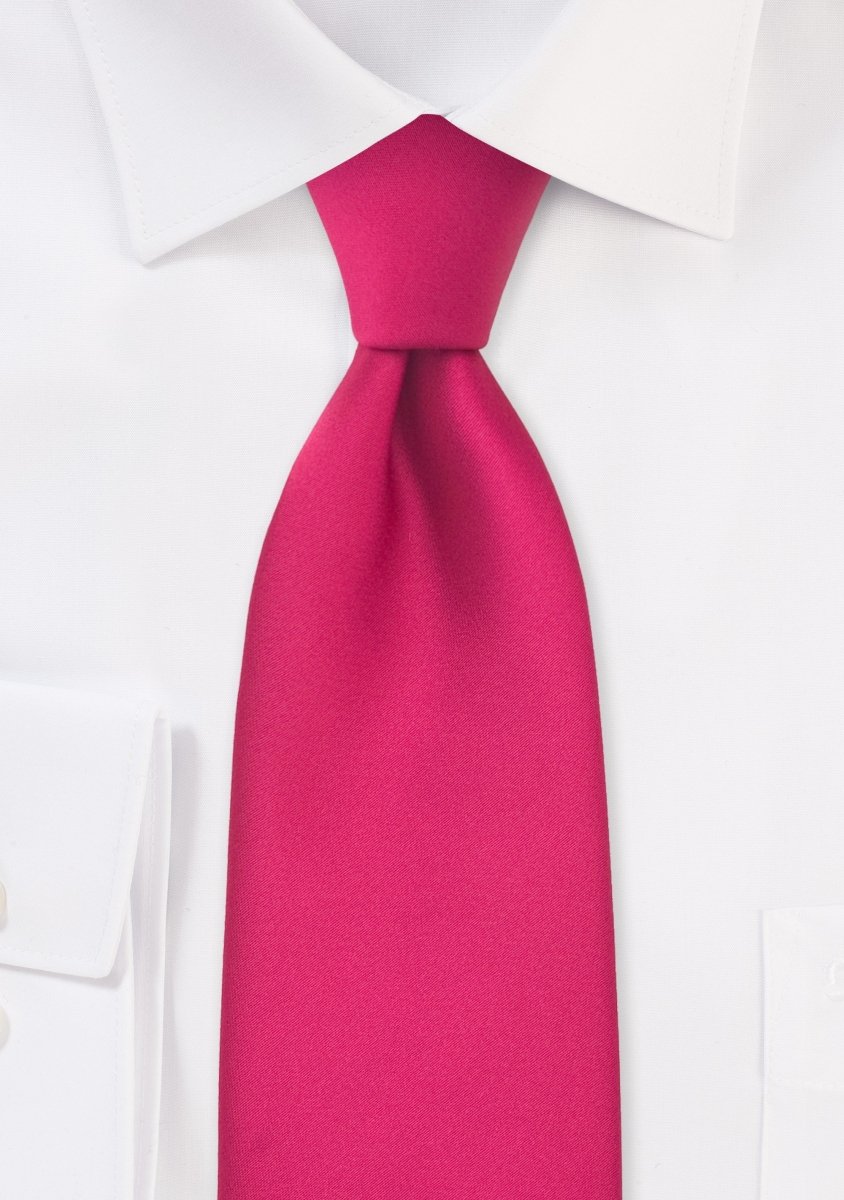 Hot Magenta Solid Necktie - MenSuits