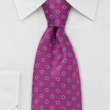Hot Pink and Silver Polka Dot Necktie - MenSuits