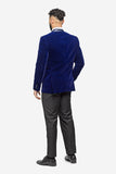 Indigo Blue Velvet Shawl Lapel Tuxedo - MenSuits