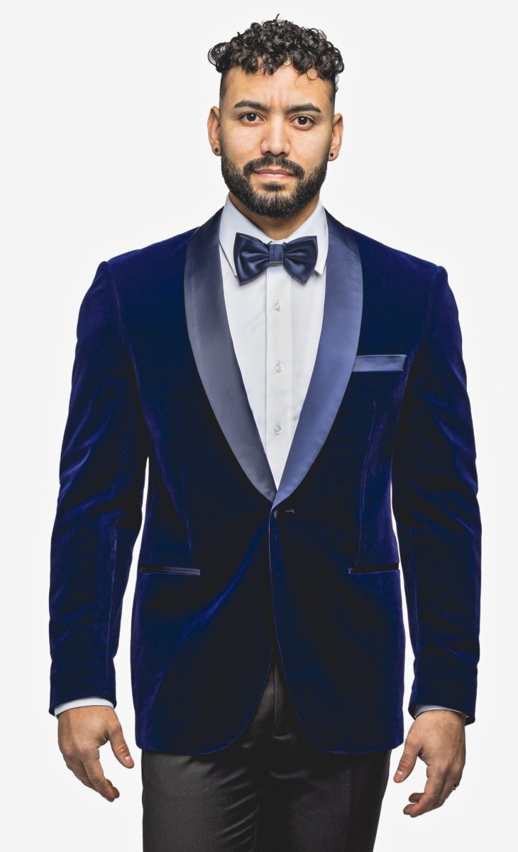 Royal Blue Velvet Jacket + Bowtie