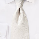 Ivory Floral Paisley Necktie - MenSuits