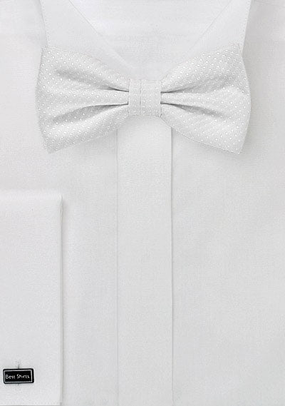 Ivory Pin Dot Bowtie - MenSuits