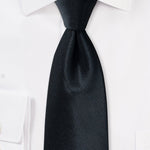Jet Black Small Texture Necktie - MenSuits