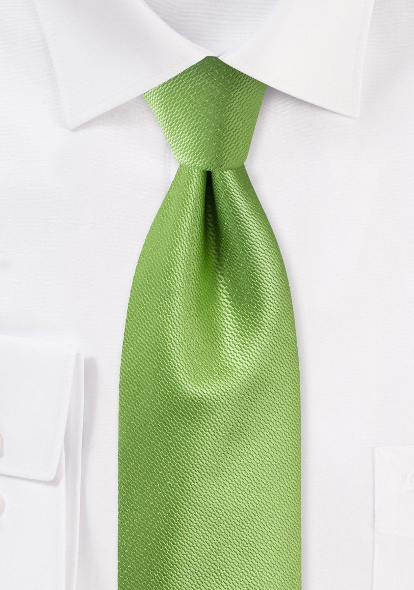 Kiwi Green Small Texture Necktie - MenSuits