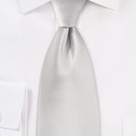 Light Silver Solid Necktie - MenSuits