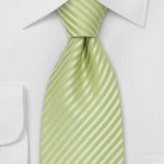 Lime Narrow Striped Necktie - MenSuits