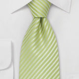 Lime Narrow Striped Necktie - MenSuits