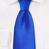 Marine Blue Solid Necktie - MenSuits