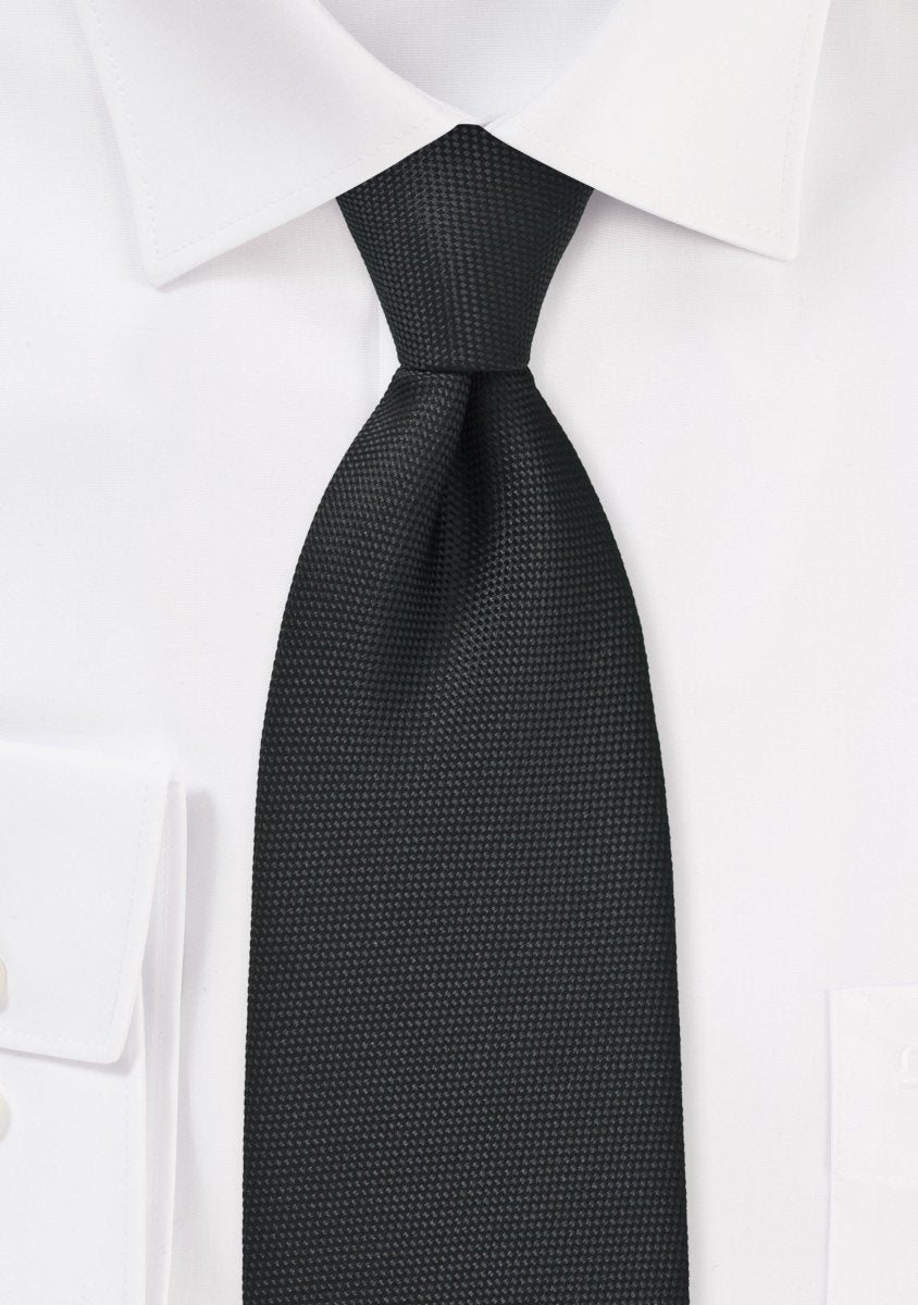 Matte Black MicroTexture Necktie - MenSuits