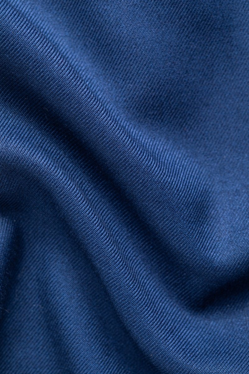 Medium Blue Flat-Front Pants - MenSuits