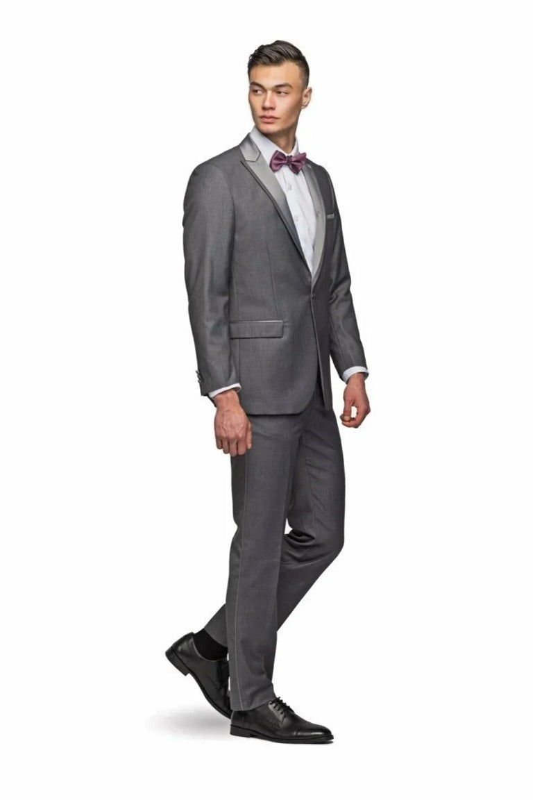 Medium Gray Peak Lapel Tuxedo - MenSuits