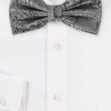 Mercury Silver Proper Paisley Bowtie - MenSuits