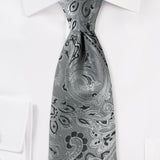 Mercury Silver Proper Paisley Necktie - MenSuits