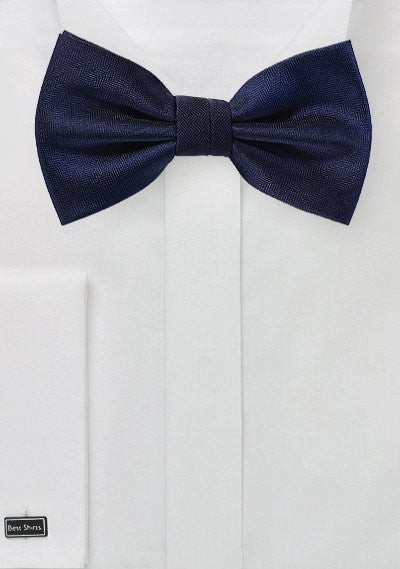 Midnight Blue Herringbone Bowtie - MenSuits