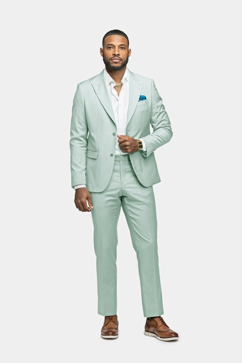 Mint Green 2 Button Suit - MenSuits