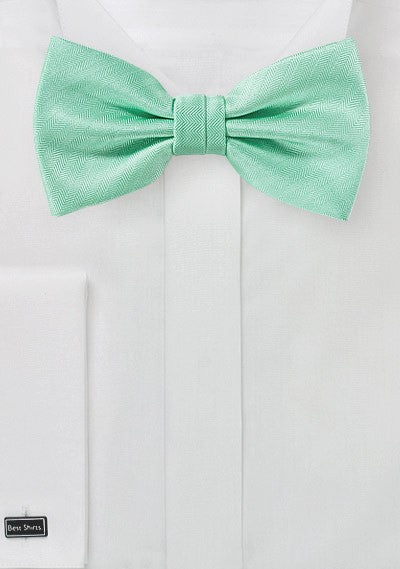 Mint Herringbone Bowtie - MenSuits