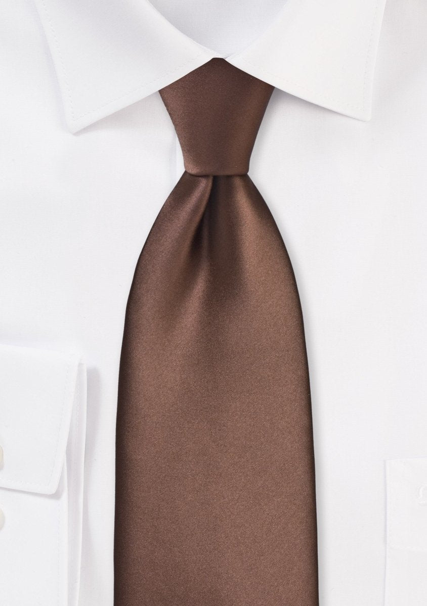 Mocha Solid Necktie - MenSuits