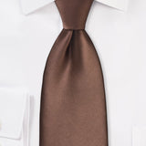 Mocha Solid Necktie - MenSuits