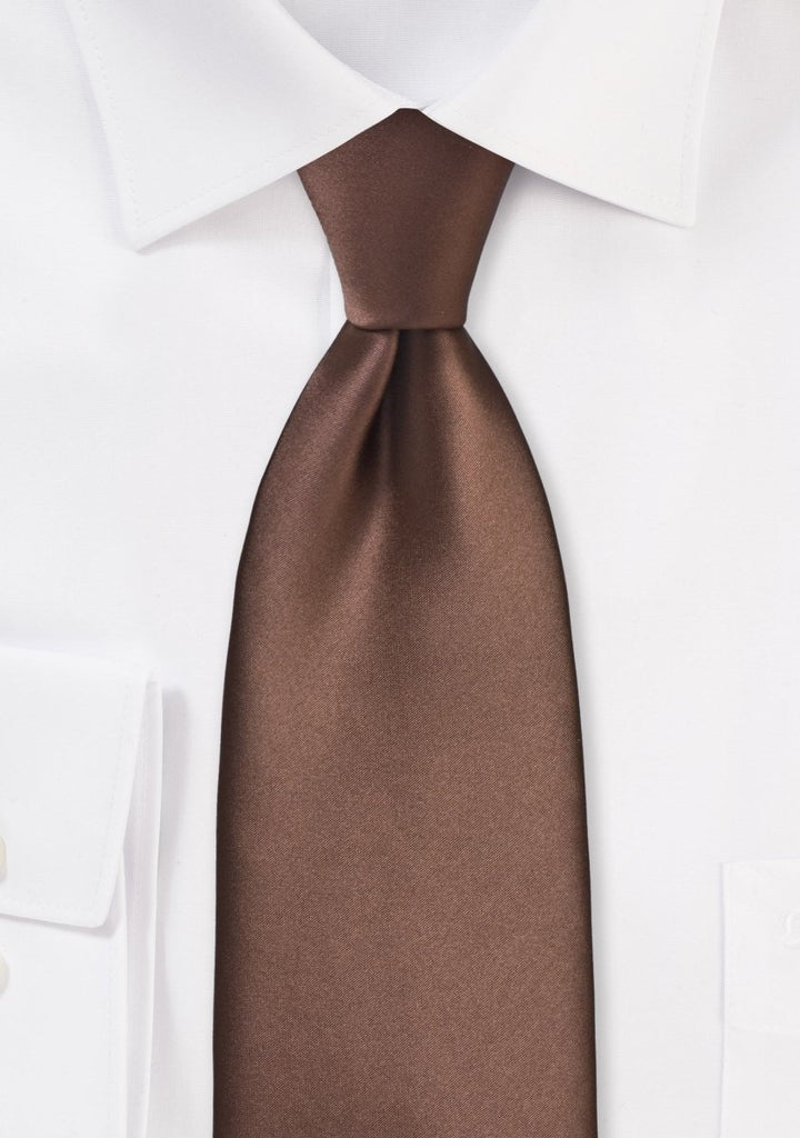 Mocha Solid Necktie - MenSuits