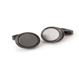 Modern Gun Metal Brushed Round Cufflinks - MenSuits