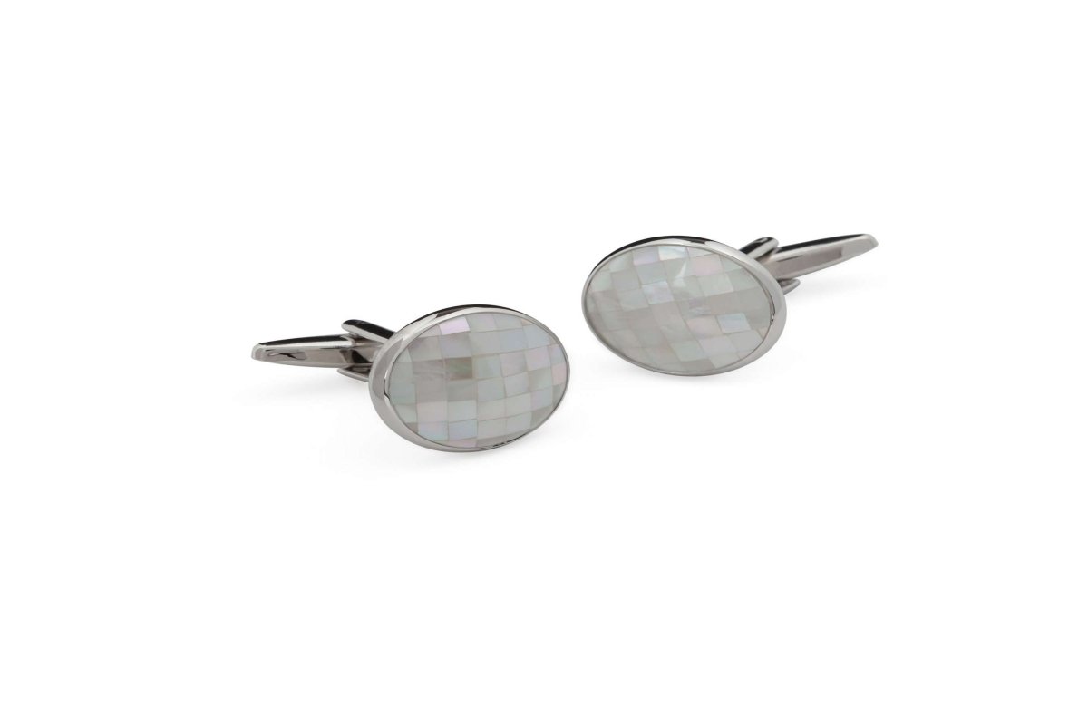 Multi-textured Silver Cufflinks - MenSuits