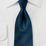 Navy and Hunter Repp&Regimental Striped Bowtie - MenSuits