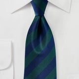 Navy and Hunter Repp&Regimental Striped Bowtie - MenSuits