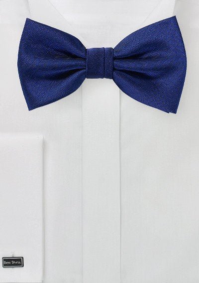 Navy Herringbone Bowtie - MenSuits