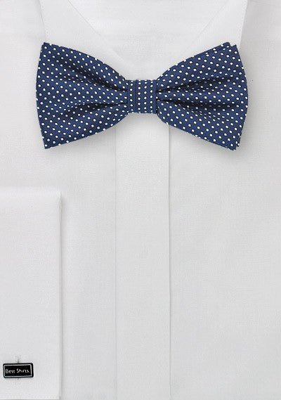 Navy Pin Dot Bowtie - MenSuits