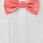 Neon Coral Herringbone Bowtie - MenSuits