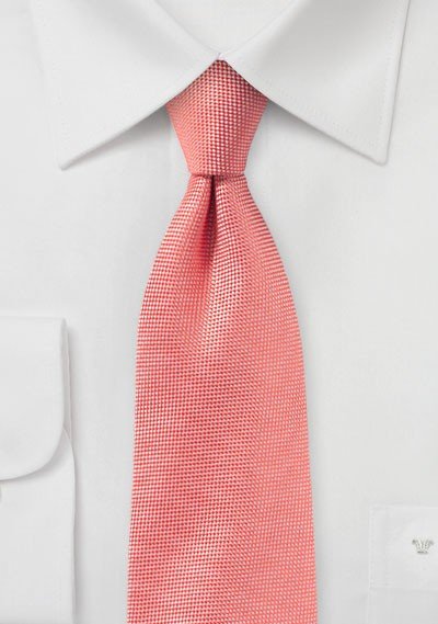 Neon Coral MicroTexture Necktie - MenSuits