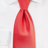 Neon Coral Solid Necktie - MenSuits