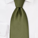 Olive Solid Necktie - MenSuits