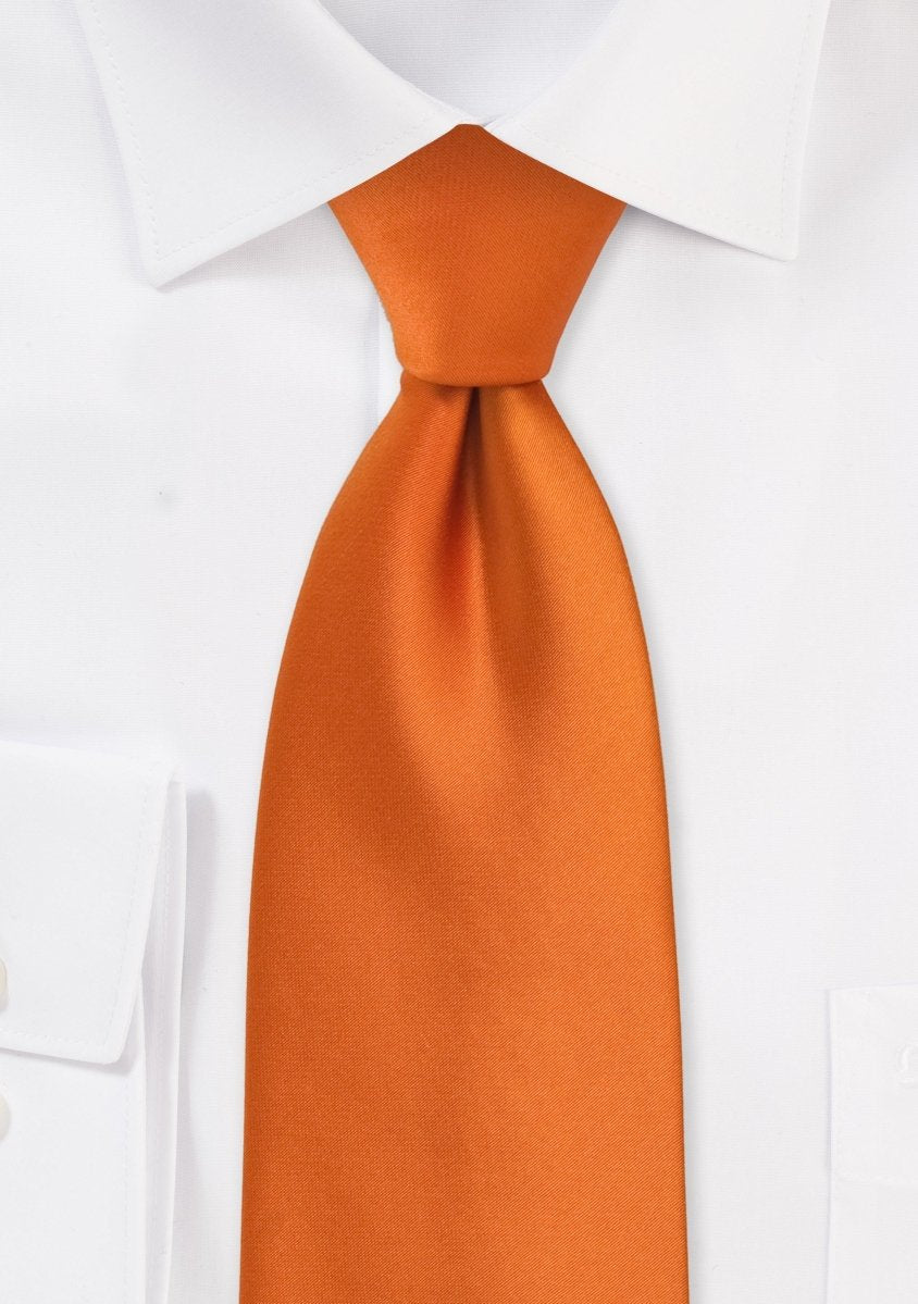 Orange Solid Necktie - MenSuits