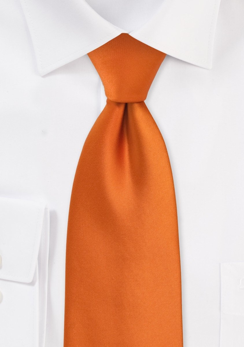 Orange Solid Necktie - MenSuits