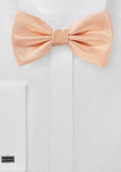 Peach Apricot Herringbone Bowtie - MenSuits