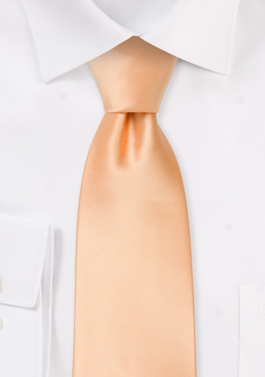 Peach Apricot Solid Necktie - MenSuits