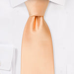 Peach Apricot Solid Necktie - MenSuits