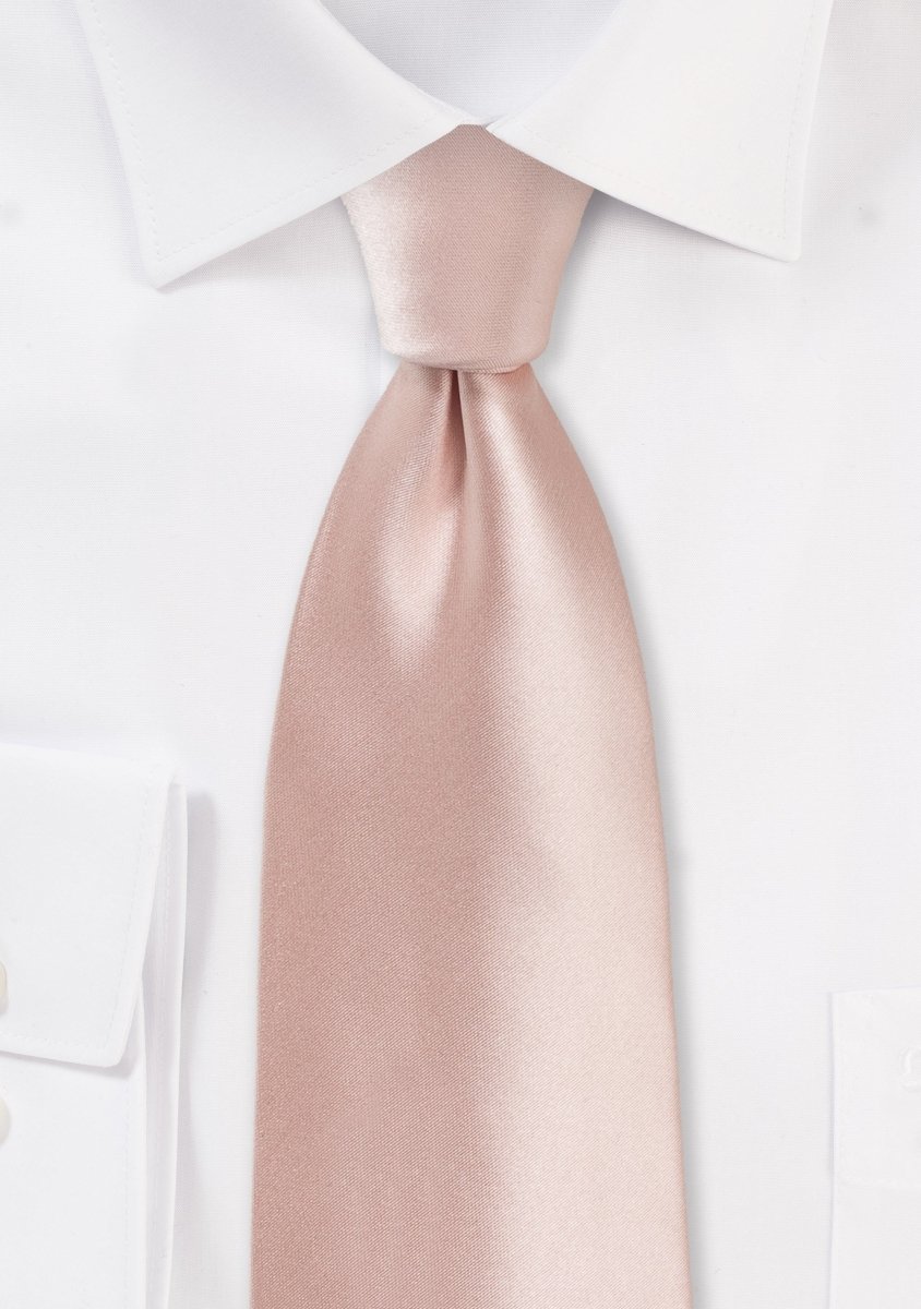 Peach Blush Solid Necktie - MenSuits