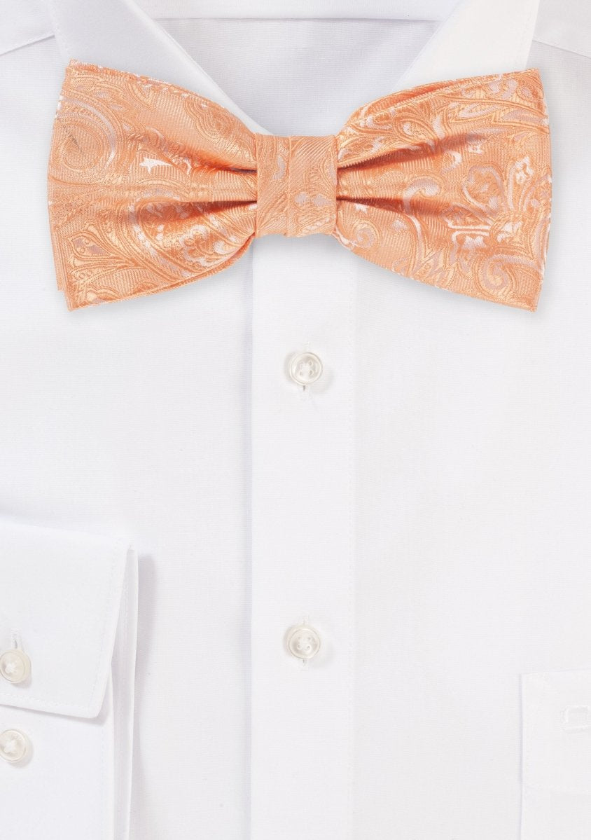 Peach Hued Summer Proper Paisley Bowtie - MenSuits